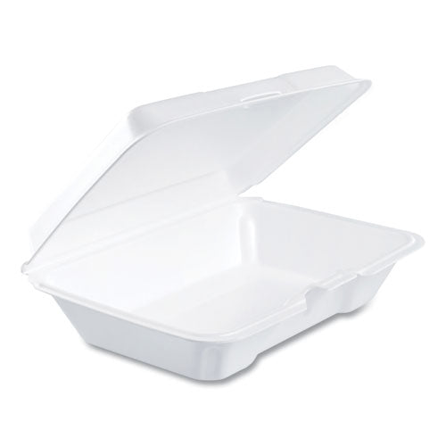 Image of Dart® 206HT1R Foam Hinged Lid Containers, 6.4 X 9.3 X 2.6, White, 200/carton