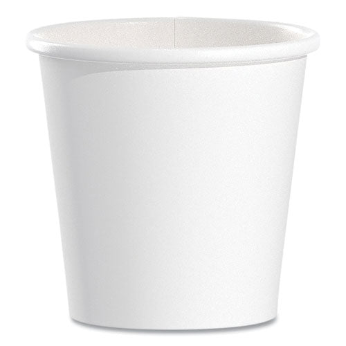 Image of SOLO® 374W-2050 Single-Sided Poly Paper Hot Cups, 4 oz, White, 50 Bag, 20 Bags/Carton