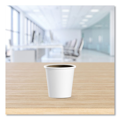 Image of SOLO® 374W-2050 Single-Sided Poly Paper Hot Cups, 4 oz, White, 50 Bag, 20 Bags/Carton