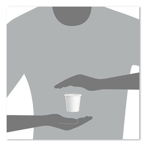 Image of SOLO® 374W-2050 Single-Sided Poly Paper Hot Cups, 4 oz, White, 50 Bag, 20 Bags/Carton