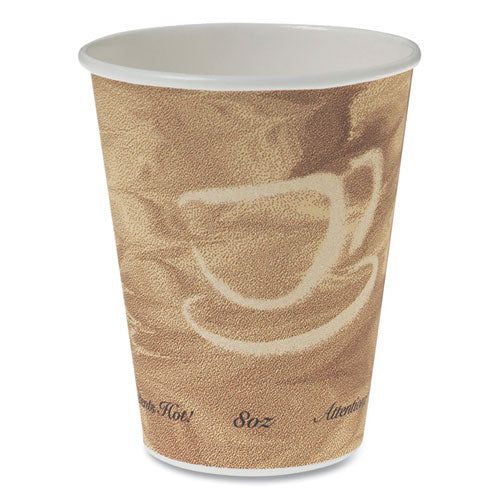Image of SOLO® 378MS-0029 Mistique Polycoated Hot Paper Cups, 8 oz, Brown, 50/Sleeve, 20 Sleeves/Carton