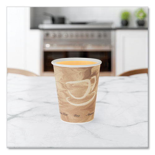 Image of SOLO® 378MS-0029 Mistique Polycoated Hot Paper Cups, 8 oz, Brown, 50/Sleeve, 20 Sleeves/Carton