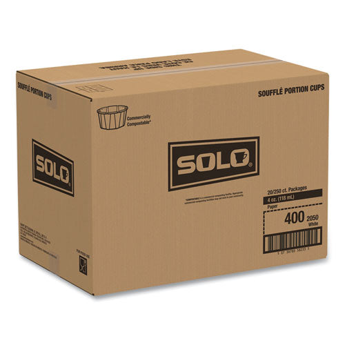 Image of SOLO® 400-2050 Paper Portion Cups, ProPlanet Seal, 4 oz, White, 250/Bag, 20 Bags/Carton