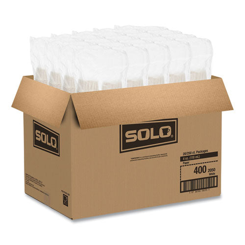 Image of SOLO® 400-2050 Paper Portion Cups, ProPlanet Seal, 4 oz, White, 250/Bag, 20 Bags/Carton