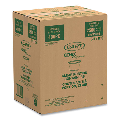 Image of Dart® 400PC Conex Complements Portion/Medicine Cups, 4 oz, Plastic, Clear, 125/Bag, 20 Bags/Carton