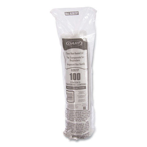 Image of SOLO® 626TP PETE Plastic Flat Cold Cup Lids, Fits 12 oz to 24 oz Cold Cups, Clear, 1,000/Carton