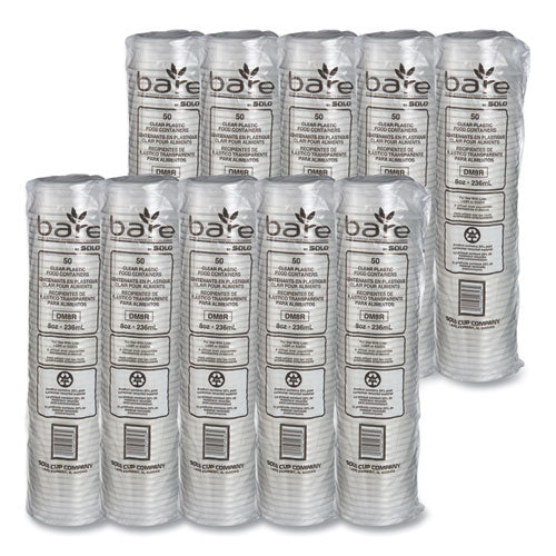 Image of SOLO® DM8R-0090 Bare Eco-Forward RPET Deli Containers, ProPlanet Seal, 8 oz, 4.6" Diameter x 1.8" h, Clear, Plastic, 500/Carton