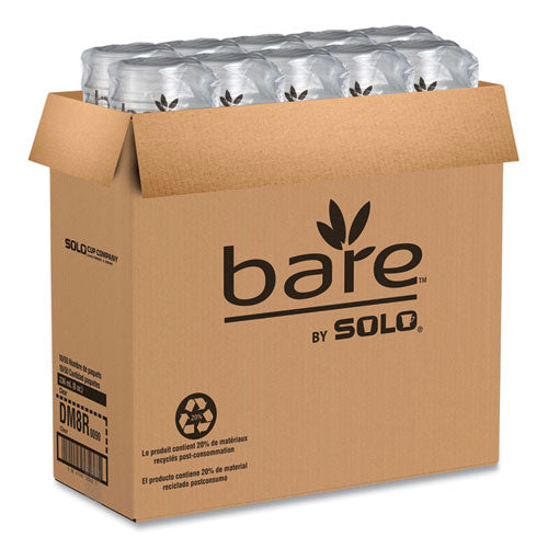 Image of SOLO® DM8R-0090 Bare Eco-Forward RPET Deli Containers, ProPlanet Seal, 8 oz, 4.6" Diameter x 1.8" h, Clear, Plastic, 500/Carton