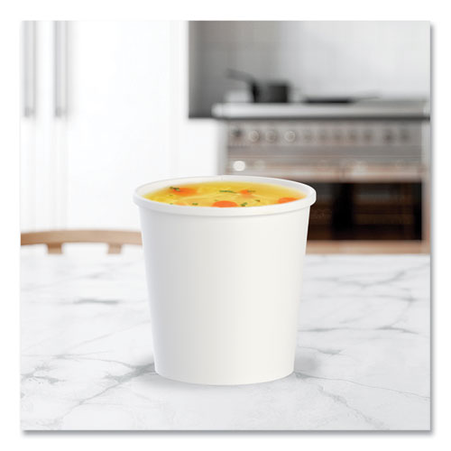 Image of SOLO® H4165-2050 Flexstyle Double Poly Paper Containers, 16 oz, White, Paper, 25/Pack, 20 Packs/Carton