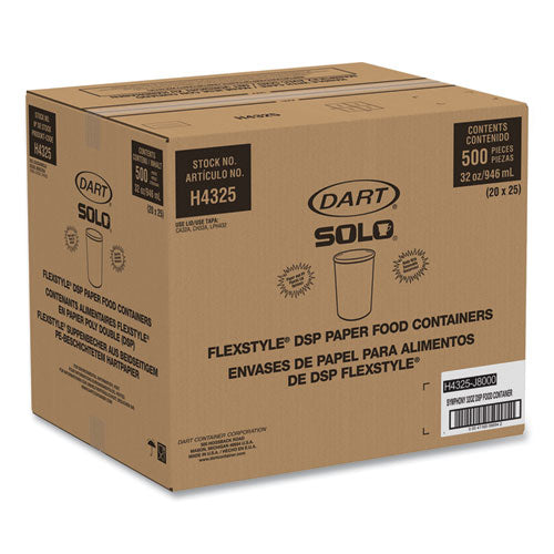 Image of SOLO® H4325-J8000 Flexstyle Double Poly Paper Containers, 32 oz, Symphony Design, Paper, 25/Pack, 20 Packs/Carton