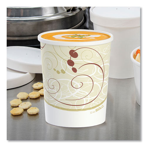 Image of SOLO® H4325-J8000 Flexstyle Double Poly Paper Containers, 32 oz, Symphony Design, Paper, 25/Pack, 20 Packs/Carton