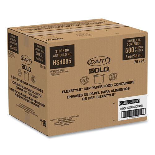 Image of SOLO® HS4085-J8000 Flexstyle Double Poly Paper Containers, 8 oz, Symphony Design, Paper, 25/Pack, 20 Packs/Carton