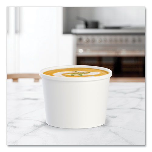 Image of SOLO® HS4125-2050 Flexstyle Double Poly Paper Containers, 12 oz, 3.6" Diameter, White, Paper, 25/Bag, 20 Bags/Carton
