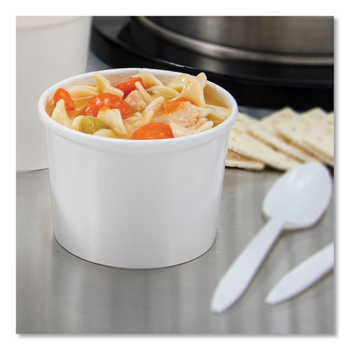 Image of SOLO® HS4125-2050 Flexstyle Double Poly Paper Containers, 12 oz, 3.6" Diameter, White, Paper, 25/Bag, 20 Bags/Carton