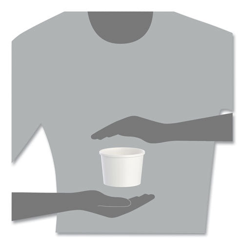 Image of SOLO® HS4125-2050 Flexstyle Double Poly Paper Containers, 12 oz, 3.6" Diameter, White, Paper, 25/Bag, 20 Bags/Carton