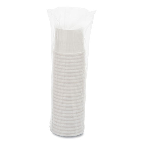Image of SOLO® HS4125-2050 Flexstyle Double Poly Paper Containers, 12 oz, 3.6" Diameter, White, Paper, 25/Bag, 20 Bags/Carton