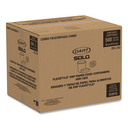 Image of SOLO® KHB16A-J8000 Flexstyle Double Poly Food Combo Packs, 16 oz, Symphony, Paper, 25 Combos/Sleeve, 10 Sleeves/Carton