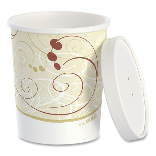 Image of SOLO® KHB32A-J8000 Flexstyle Double Poly Food Combo Packs, 32 oz, Symphony, Paper, 25 Cups and 25 Lids/Pack, 10 Packs/Carton