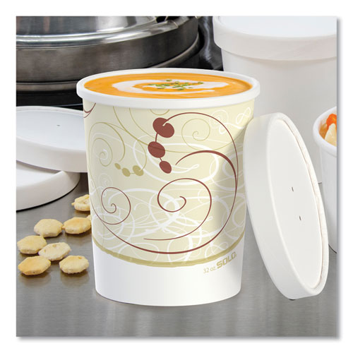 Image of SOLO® KHB32A-J8000 Flexstyle Double Poly Food Combo Packs, 32 oz, Symphony, Paper, 25 Cups and 25 Lids/Pack, 10 Packs/Carton