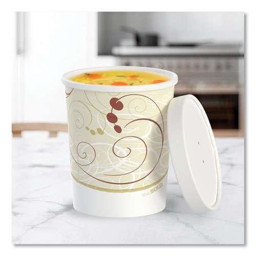 Image of SOLO® KHB32A-J8000 Flexstyle Double Poly Food Combo Packs, 32 oz, Symphony, Paper, 25 Cups and 25 Lids/Pack, 10 Packs/Carton