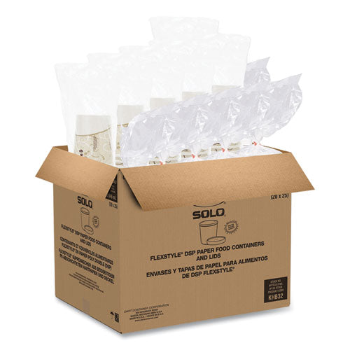 Image of SOLO® KHB32A-J8000 Flexstyle Double Poly Food Combo Packs, 32 oz, Symphony, Paper, 25 Cups and 25 Lids/Pack, 10 Packs/Carton