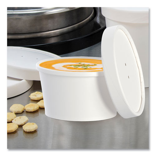 Image of SOLO® KHSB8A-2050 Flexstyle Double Poly Food Combo Packs, 8 oz, White, Paper, 25/Pack, 10 Packs/Carton