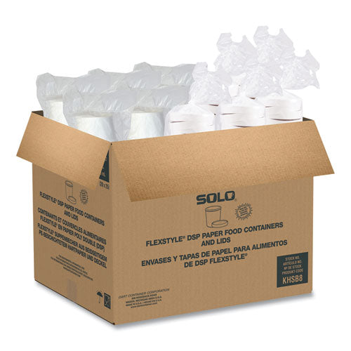 Image of SOLO® KHSB8A-2050 Flexstyle Double Poly Food Combo Packs, 8 oz, White, Paper, 25/Pack, 10 Packs/Carton