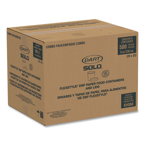 Image of SOLO® KHSB8A-J8000 Flexstyle Double Poly Food Combo Packs, 8 oz, Symphony, Paper, 25/Pack, 10 Packs/Carton