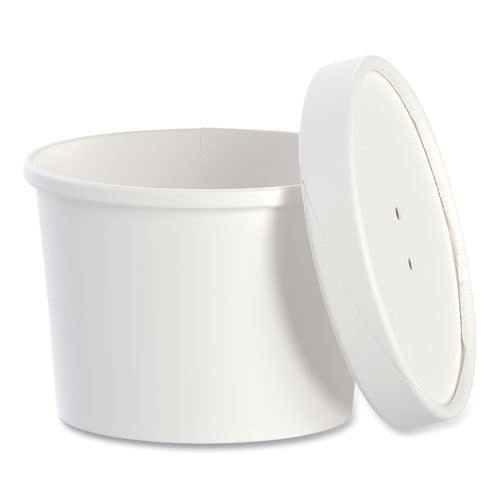 Image of SOLO® KHSB12A-2050 Flexstyle Food Lid Container, 12.1 oz, 3.6" Diameter, White, Plastic, 250/Carton