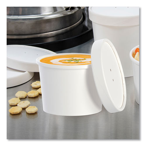 Image of SOLO® KHSB12A-2050 Flexstyle Food Lid Container, 12.1 oz, 3.6" Diameter, White, Plastic, 250/Carton
