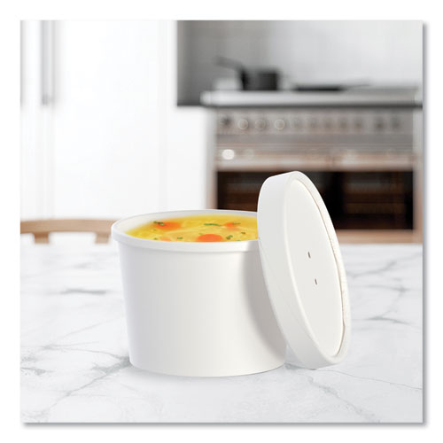 Image of SOLO® KHSB12A-2050 Flexstyle Food Lid Container, 12.1 oz, 3.6" Diameter, White, Plastic, 250/Carton