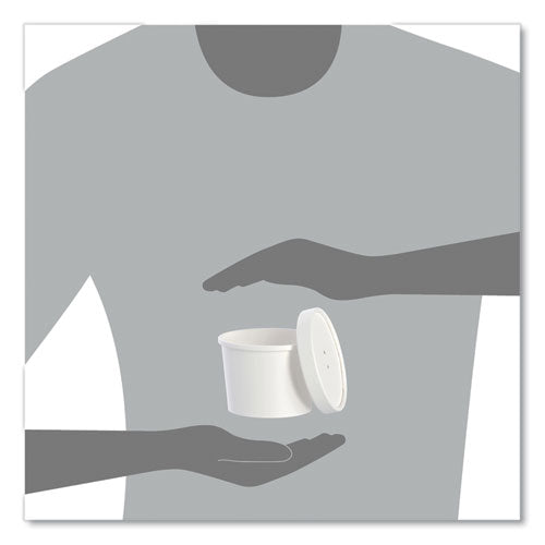 Image of SOLO® KHSB12A-2050 Flexstyle Food Lid Container, 12.1 oz, 3.6" Diameter, White, Plastic, 250/Carton