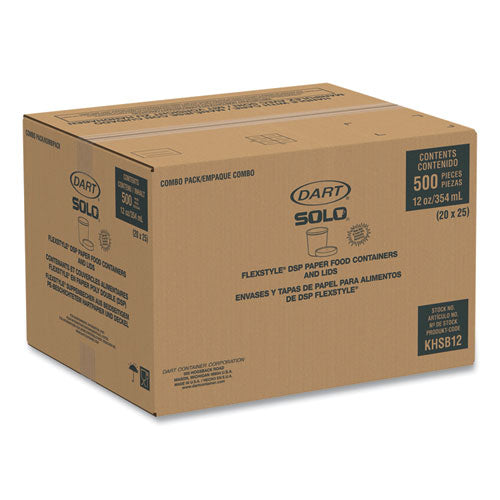 Image of SOLO® KHSB12A-J8000 Flexstyle Double Poly Food Combo Packs, 12 oz, Symphony, Paper, 250/Carton
