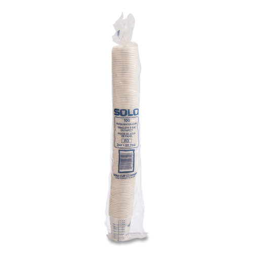 Image of SOLO® R3-43107 Paper Medical and Dental Graduated Cups, ProPlanet Seal, 3 oz, Paper, White/Blue, 100/Bag, 50 Bags/Carton
