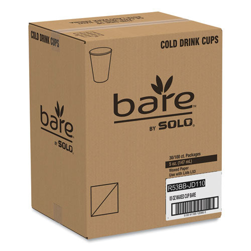 Image of SOLO® R53BB-JD110 Bare Eco-Forward Paper Cold Cups, ProPlanet Seal, 5 oz, Green/White, 100/Sleeve, 30 Sleeves/Carton