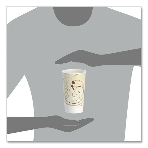 Image of SOLO® RP16P-J8000 Double Sided Poly (DSP) Paper Cold Cups, 16 oz, Beige/White/Red, 50/Sleeve, 20 Sleeves/Carton