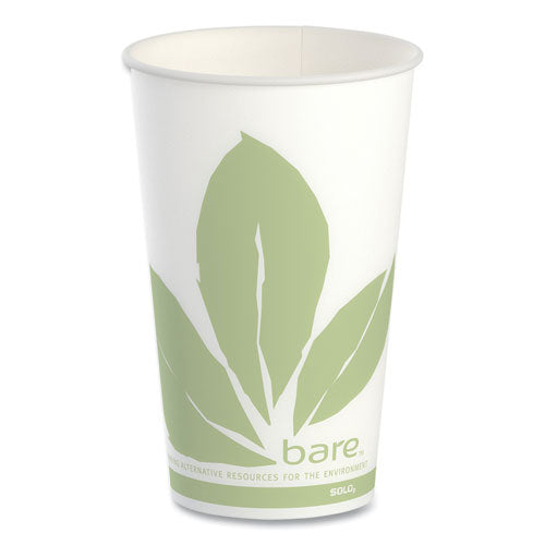 Image of SOLO® RW16BB-JD110 Bare Eco-Forward Paper Cold Cups, ProPlanet Seal, 16 oz, Green/White, 100/Sleeve, 10 Sleeves/Carton