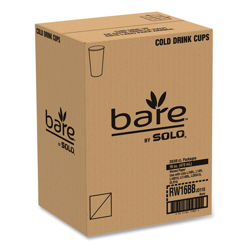 Image of SOLO® RW16BB-JD110 Bare Eco-Forward Paper Cold Cups, ProPlanet Seal, 16 oz, Green/White, 100/Sleeve, 10 Sleeves/Carton