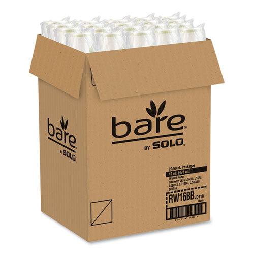 Image of SOLO® RW16BB-JD110 Bare Eco-Forward Paper Cold Cups, ProPlanet Seal, 16 oz, Green/White, 100/Sleeve, 10 Sleeves/Carton