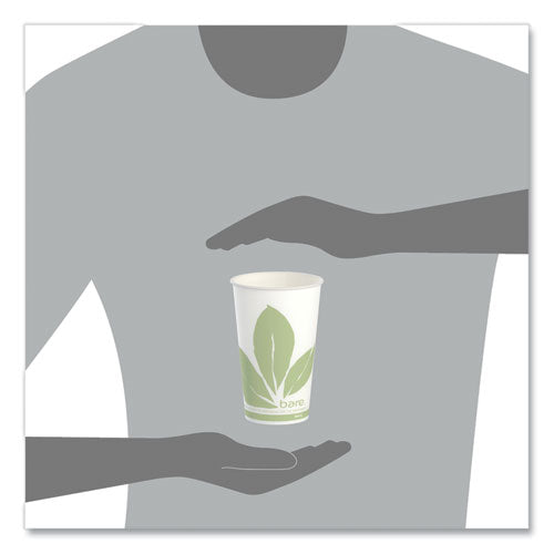 Image of SOLO® RW16BB-JD110 Bare Eco-Forward Paper Cold Cups, ProPlanet Seal, 16 oz, Green/White, 100/Sleeve, 10 Sleeves/Carton