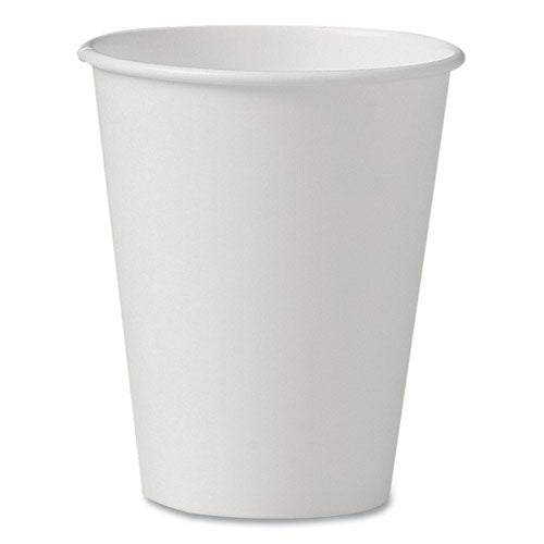 Image of SOLO® U508N-02050 Uncoated Paper Cups, Hot Drink, 8 Oz, White, 1,000/carton