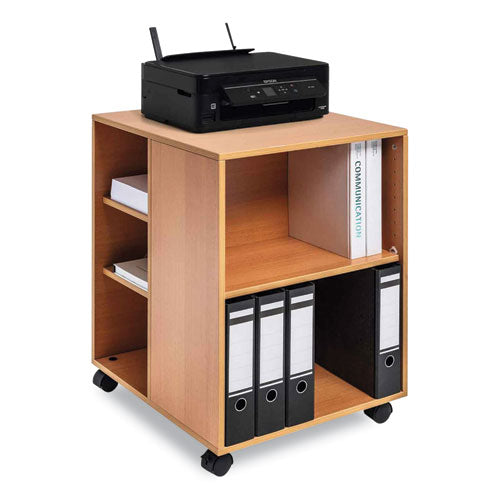 Image of Durable® 311347 Flexible Multi-Functional Cart for Office Storage, Wood, 6 Shelves, 20.79 x 23.31 x 29.45, Beech