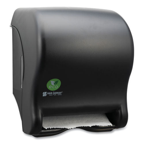 Image of San Jamar® T8000REBK Ecological Automatic Towel Dispenser, 9.1 x 14.4 x 11.8, Black
