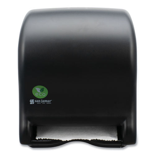 Image of San Jamar® T8000REBK Ecological Automatic Towel Dispenser, 9.1 x 14.4 x 11.8, Black