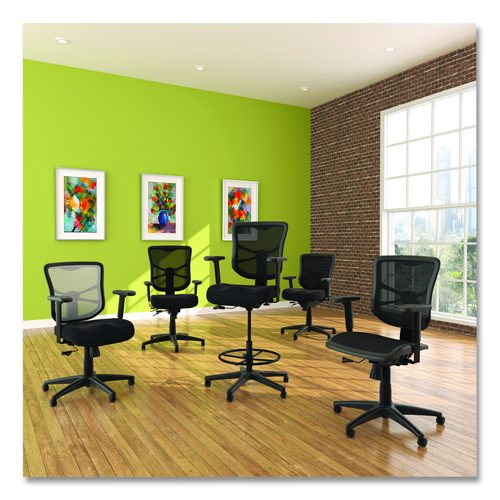 Image of Alera® Alera Elusion Series Mesh Stool, Supports Up to 275 lb, 22.6" to 31.6" Seat Height, Black