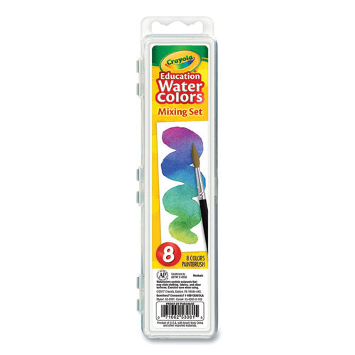 Image of Crayola® 53-0081 Watercolor Mixing Set, 7 Assorted Colors, Palette Tray
