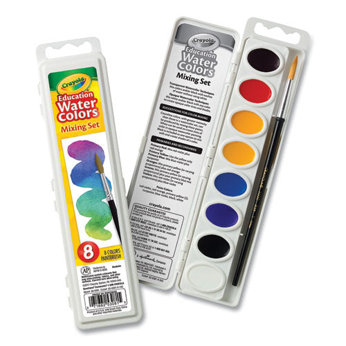 Image of Crayola® 53-0081 Watercolor Mixing Set, 7 Assorted Colors, Palette Tray