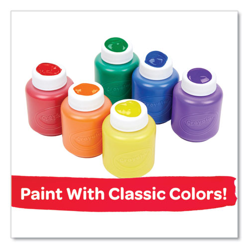Image of Crayola® 541204 Washable Paint, 6 Assorted Colors, 2 Oz Bottle, 6/pack