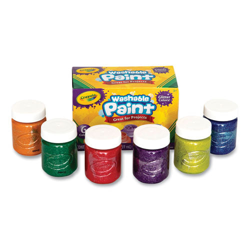 Image of Crayola® 542400 Washable Paint, 6 Assorted Classic Colors, 2 Oz Bottle, 6/pack