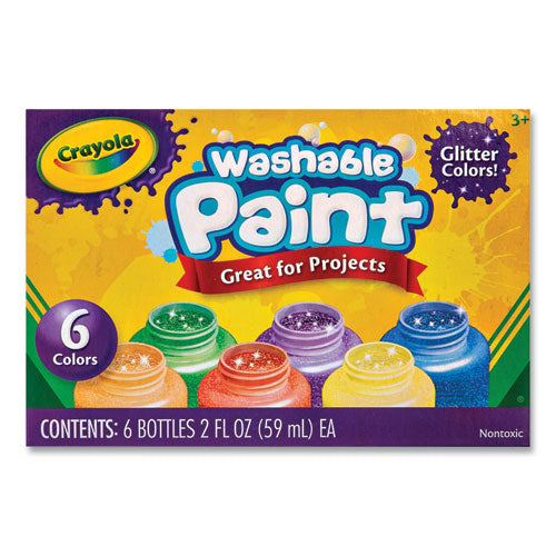 Image of Crayola® 542400 Washable Paint, 6 Assorted Classic Colors, 2 Oz Bottle, 6/pack